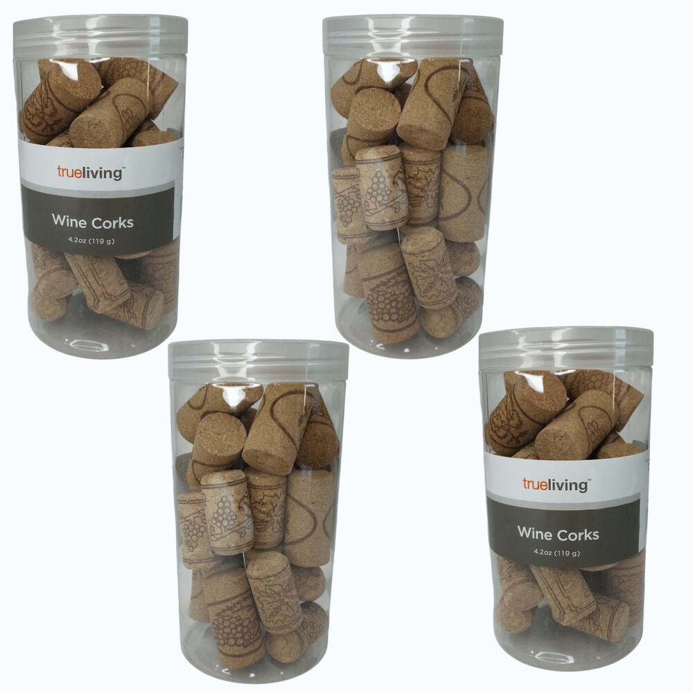 Trueliving Straight Wine Corks – 4 Jars – Various Designs – 16.8 oz Total